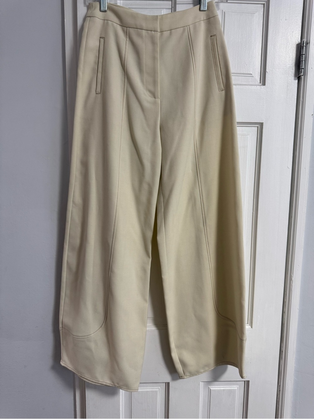Alexis Cream Wide Leg High Rise Tailored Pants Size XS